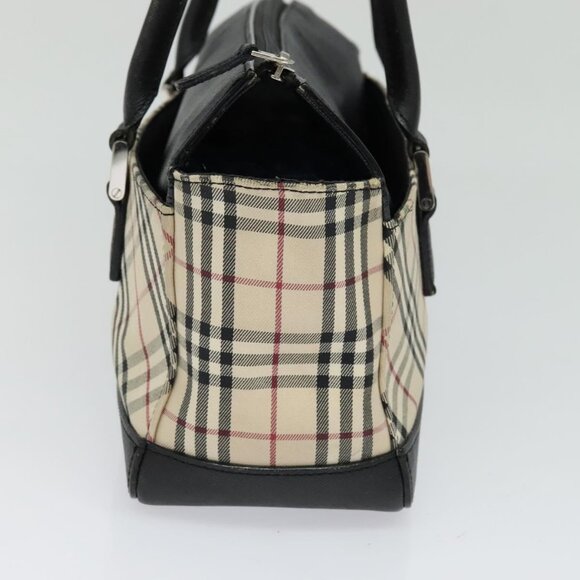 BURBERRY Nova Check Hand Bag Canvas Beige Black Auth - Picture 3 of 16